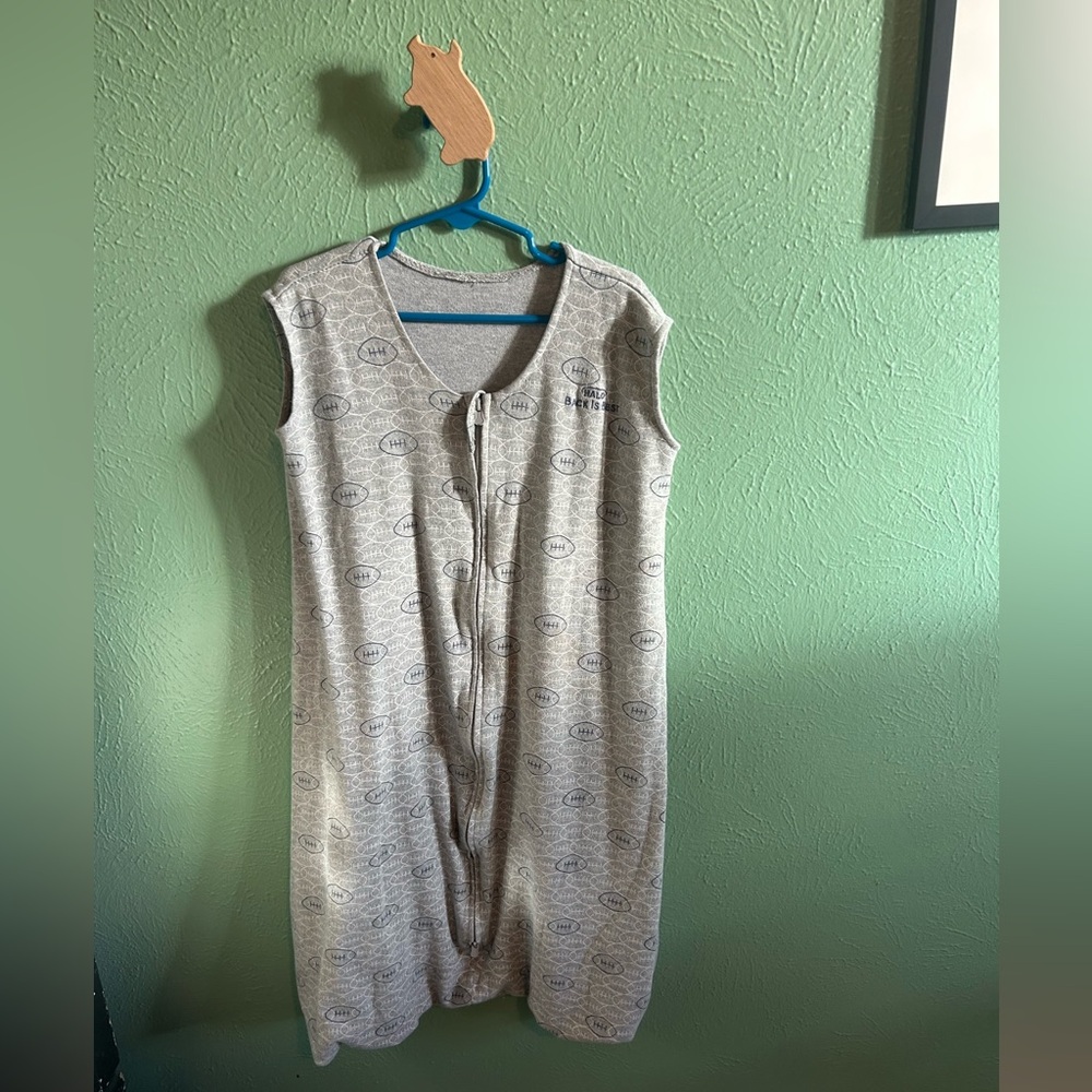 Halo brand blue and gray football sleep sack. .5 TOG size: Large